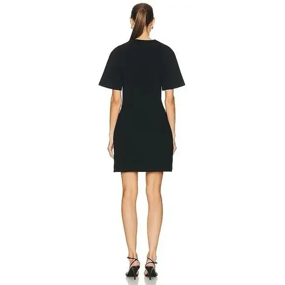 SIMKHAI Women's T Shirt Dress Black Zeus Draped Size Small Light Weight